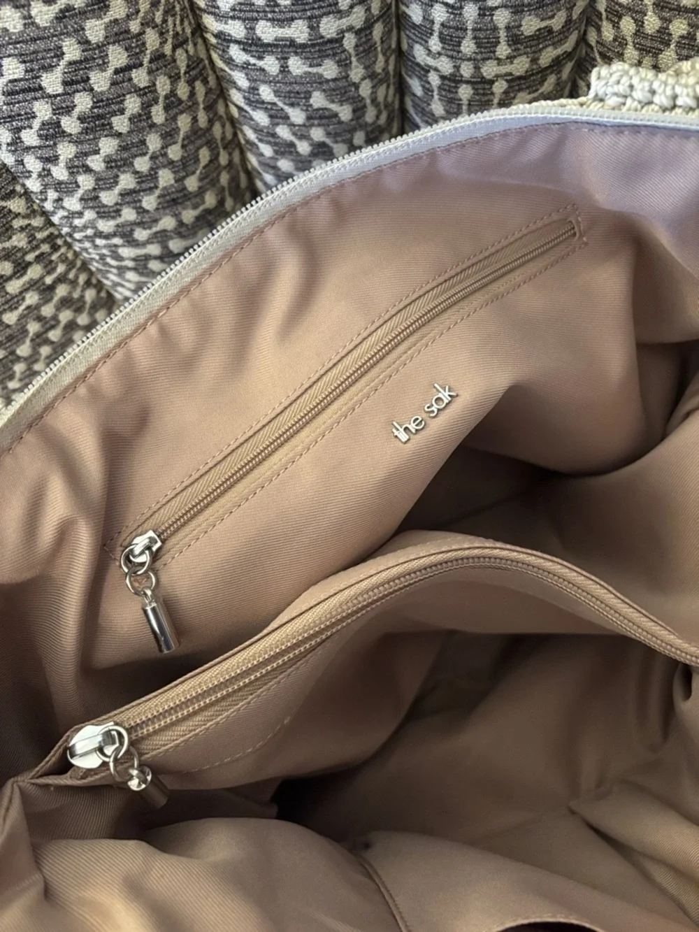 The Sak Crafted Classics Tote Crochet Natural Medallion Everyday Shoulder Bag - Picture 6 of 16